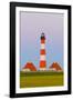 Westerhever Lighthouse, North Sea, Schleswig-Holstein, Westerheversand, Wadden Sea-Herbert Kehrer-Framed Photographic Print