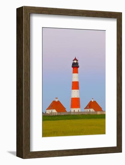 Westerhever Lighthouse, North Sea, Schleswig-Holstein, Westerheversand, Wadden Sea-Herbert Kehrer-Framed Photographic Print