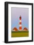 Westerhever Lighthouse, North Sea, Schleswig-Holstein, Westerheversand, Wadden Sea-Herbert Kehrer-Framed Photographic Print