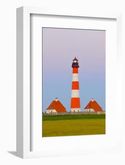 Westerhever Lighthouse, North Sea, Schleswig-Holstein, Westerheversand, Wadden Sea-Herbert Kehrer-Framed Photographic Print