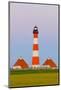 Westerhever Lighthouse, North Sea, Schleswig-Holstein, Westerheversand, Wadden Sea-Herbert Kehrer-Mounted Photographic Print