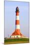 Westerhever Lighthouse, North Sea, Schleswig-Holstein, Westerheversand, Wadden Sea-Herbert Kehrer-Mounted Photographic Print