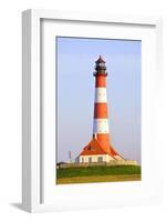 Westerhever Lighthouse, North Sea, Schleswig-Holstein, Westerheversand, Wadden Sea-Herbert Kehrer-Framed Photographic Print