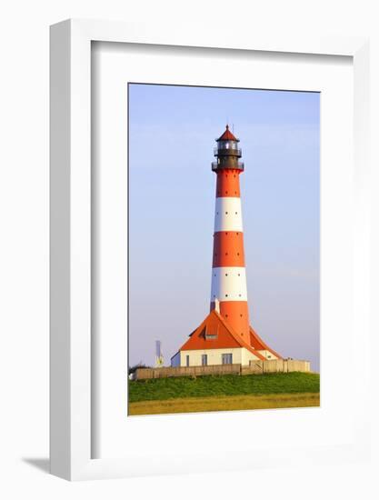 Westerhever Lighthouse, North Sea, Schleswig-Holstein, Westerheversand, Wadden Sea-Herbert Kehrer-Framed Photographic Print