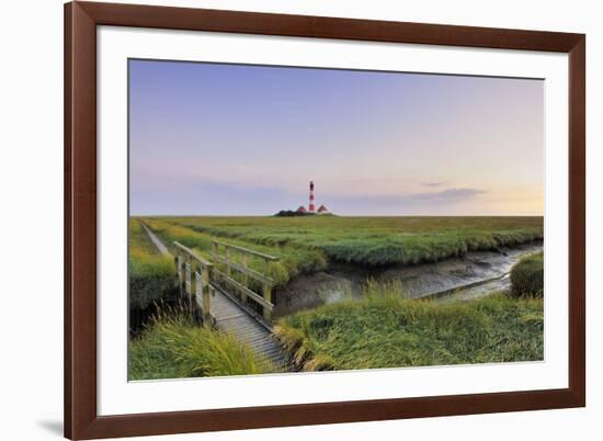 Westerhever Lighthouse, North Sea, Schleswig-Holstein, Westerheversand, Wadden Sea-Herbert Kehrer-Framed Photographic Print