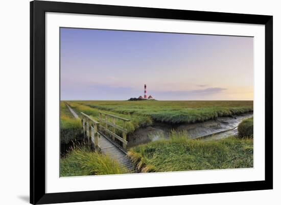 Westerhever Lighthouse, North Sea, Schleswig-Holstein, Westerheversand, Wadden Sea-Herbert Kehrer-Framed Photographic Print