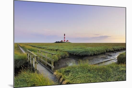 Westerhever Lighthouse, North Sea, Schleswig-Holstein, Westerheversand, Wadden Sea-Herbert Kehrer-Mounted Photographic Print