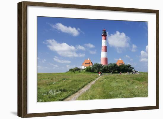 Westerheversand Lighthouse, Westerhever, Eiderstedt Peninsula, Schleswig Holstein, Germany, Europe-Markus Lange-Framed Photographic Print