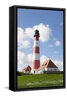 Westerheversand Lighthouse, Westerhever, Eiderstedt Peninsula, Schleswig Holstein, Germany, Europe-Markus Lange-Framed Stretched Canvas