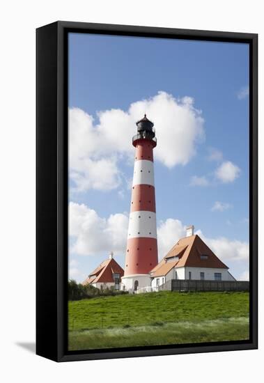 Westerheversand Lighthouse, Westerhever, Eiderstedt Peninsula, Schleswig Holstein, Germany, Europe-Markus Lange-Framed Stretched Canvas