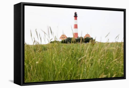 Westerheversand Lighthouse, Westerhever, Eiderstedt Peninsula, Schleswig Holstein, Germany, Europe-Markus Lange-Framed Stretched Canvas