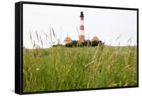 Westerheversand Lighthouse, Westerhever, Eiderstedt Peninsula, Schleswig Holstein, Germany, Europe-Markus Lange-Framed Stretched Canvas