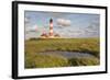 Westerheversand Lighthouse, Westerhever, Eiderstedt Peninsula, Schleswig Holstein, Germany, Europe-Markus Lange-Framed Photographic Print