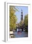 Westerkerk Church Tower by Prinsengracht Canal, Amsterdam, Netherlands, Europe-Amanda Hall-Framed Photographic Print