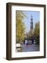 Westerkerk Church Tower by Prinsengracht Canal, Amsterdam, Netherlands, Europe-Amanda Hall-Framed Photographic Print