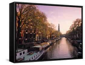 Westerkerk, Prinsengracht Canal, Amsterdam, Holland-Jon Arnold-Framed Stretched Canvas