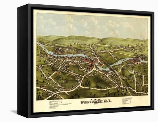 Westerly, Rhode Island - Panoramic Map-Lantern Press-Framed Stretched Canvas