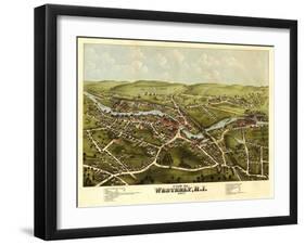 Westerly, Rhode Island - Panoramic Map-Lantern Press-Framed Art Print