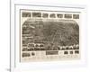 Westerly, Rhode Island - Panoramic Map-Lantern Press-Framed Art Print