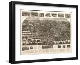 Westerly, Rhode Island - Panoramic Map-Lantern Press-Framed Art Print