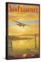 Western Air Express, San Francisco, California-Kerne Erickson-Stretched Canvas