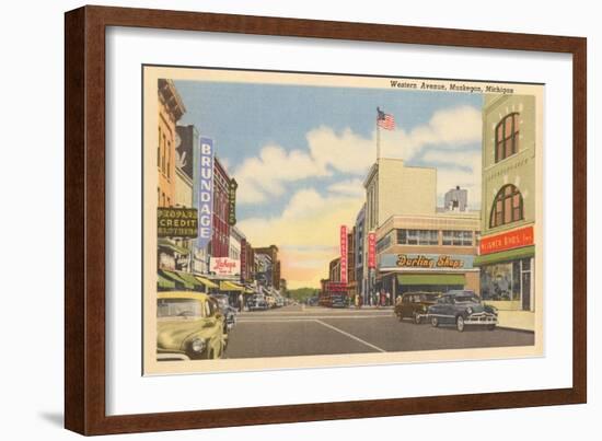 Western Avenue, Muskegon, Michigan-null-Framed Art Print