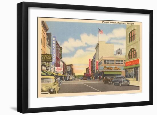 Western Avenue, Muskegon, Michigan-null-Framed Art Print