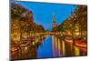 Western Church on Prinsengracht Canal in Amsterdam-sborisov-Mounted Photographic Print