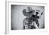 Western Country Cowboy Musician with Guitar-igor stevanovic-Framed Photographic Print