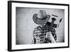 Western Country Cowboy Musician with Guitar-igor stevanovic-Framed Photographic Print