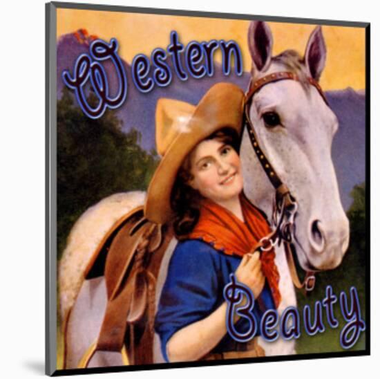 Western Cowgirl Beauty-null-Mounted Giclee Print