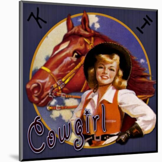 Western Cowgirl-null-Mounted Giclee Print