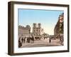 Western Façade of Notre Dame, and Pont St. Michel, Paris, Pub. C.1900-null-Framed Giclee Print