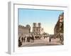 Western Façade of Notre Dame, and Pont St. Michel, Paris, Pub. C.1900-null-Framed Giclee Print