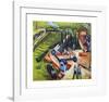 Western Harbour in Frankfurt am Main-Ernst Ludwig Kirchner-Framed Premium Giclee Print