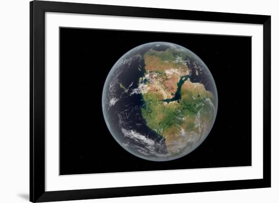 Western Hemisphere of the Earth During the Early Jurassic Period-null-Framed Premium Giclee Print