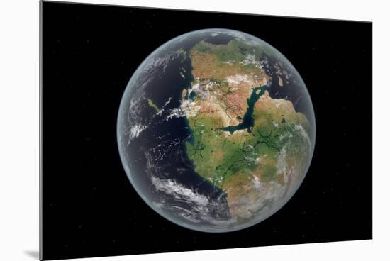 Western Hemisphere of the Earth During the Early Jurassic Period-null-Mounted Premium Giclee Print