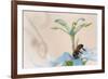 Western honeybee pollinating Desert passionflower, Mexico-Claudio Contreras-Framed Photographic Print