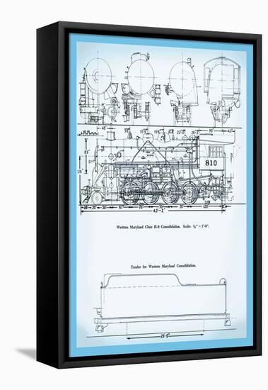 Western Maryland Class H-9 Consolidation-null-Framed Stretched Canvas