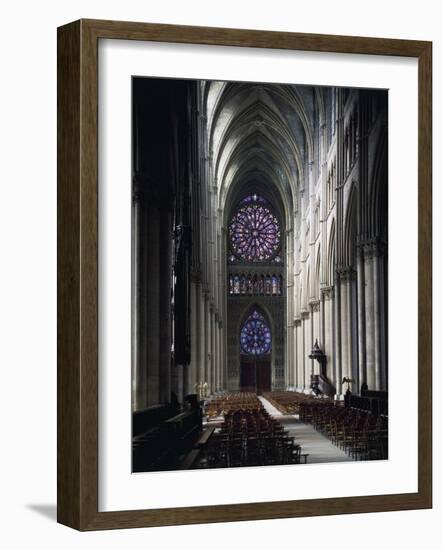 Western Nave of Reims Cathedral-null-Framed Premium Giclee Print