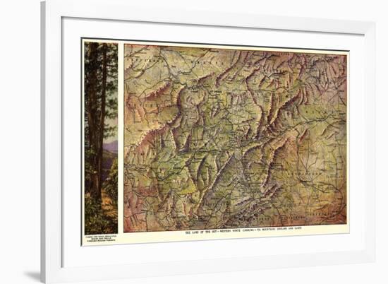 Western North Carolina - Panoramic Map-Lantern Press-Framed Art Print