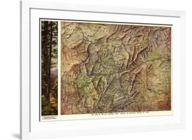 Western North Carolina - Panoramic Map-Lantern Press-Framed Art Print