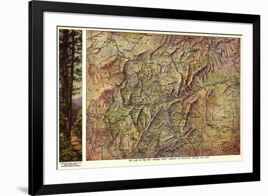 Western North Carolina - Panoramic Map-Lantern Press-Framed Art Print