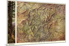 Western North Carolina - Panoramic Map-Lantern Press-Mounted Premium Giclee Print