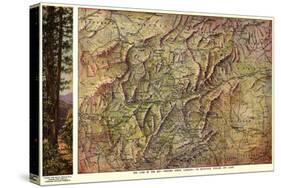 Western North Carolina - Panoramic Map-Lantern Press-Stretched Canvas
