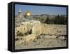 Western or Wailing Wall, with the Gold Dome of the Rock, Jerusalem, Israel-Simanor Eitan-Framed Stretched Canvas