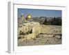 Western or Wailing Wall, with the Gold Dome of the Rock, Jerusalem, Israel-Simanor Eitan-Framed Photographic Print