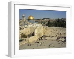 Western or Wailing Wall, with the Gold Dome of the Rock, Jerusalem, Israel-Simanor Eitan-Framed Photographic Print