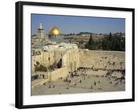 Western or Wailing Wall, with the Gold Dome of the Rock, Jerusalem, Israel-Simanor Eitan-Framed Photographic Print