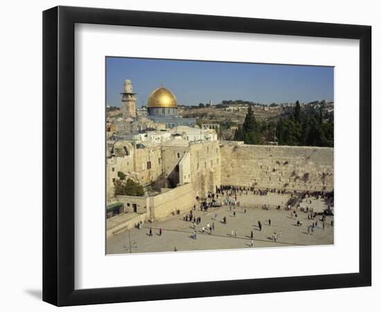 Western or Wailing Wall, with the Gold Dome of the Rock, Jerusalem, Israel-Simanor Eitan-Framed Photographic Print